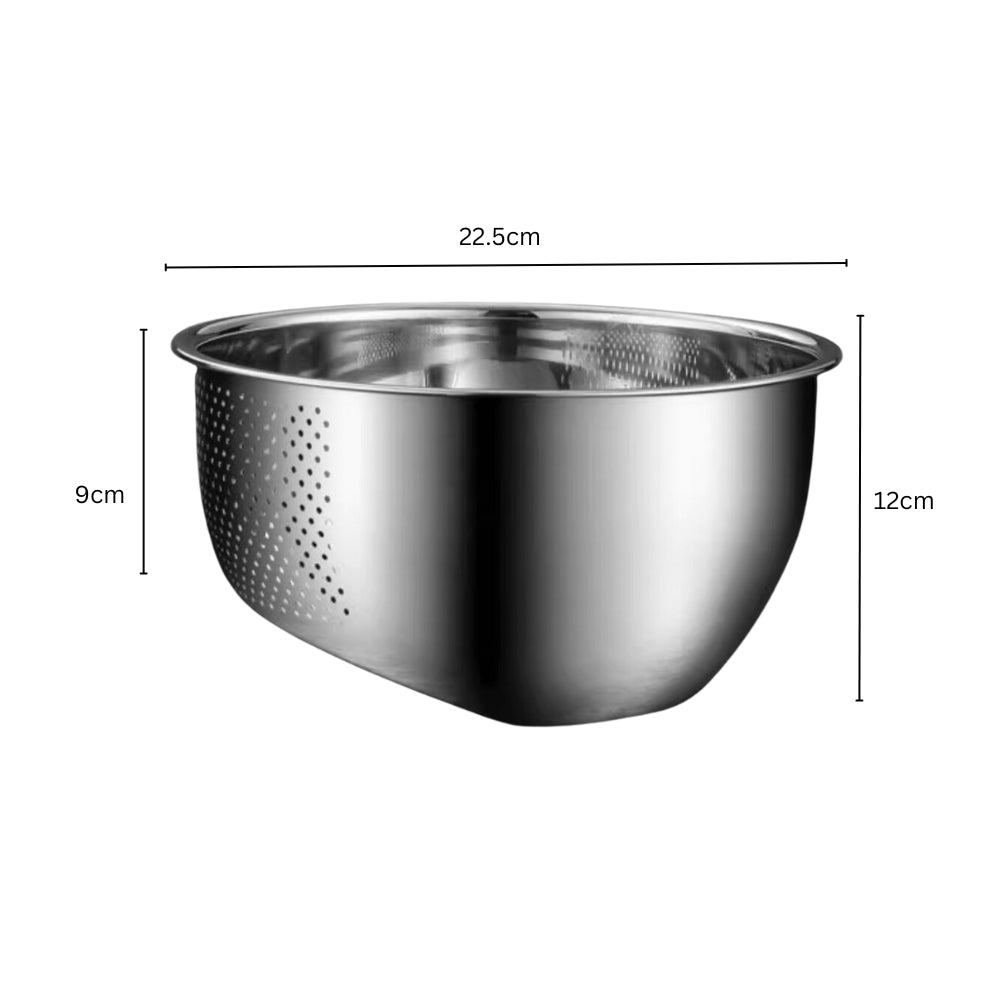 Inclined Bottom Stainless Steel Strainer Bowl