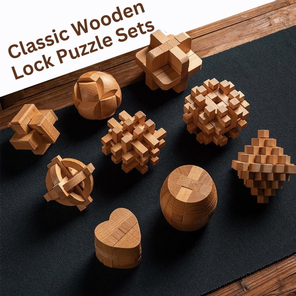 Brain Teaser Wooden Puzzles (Set of 3)