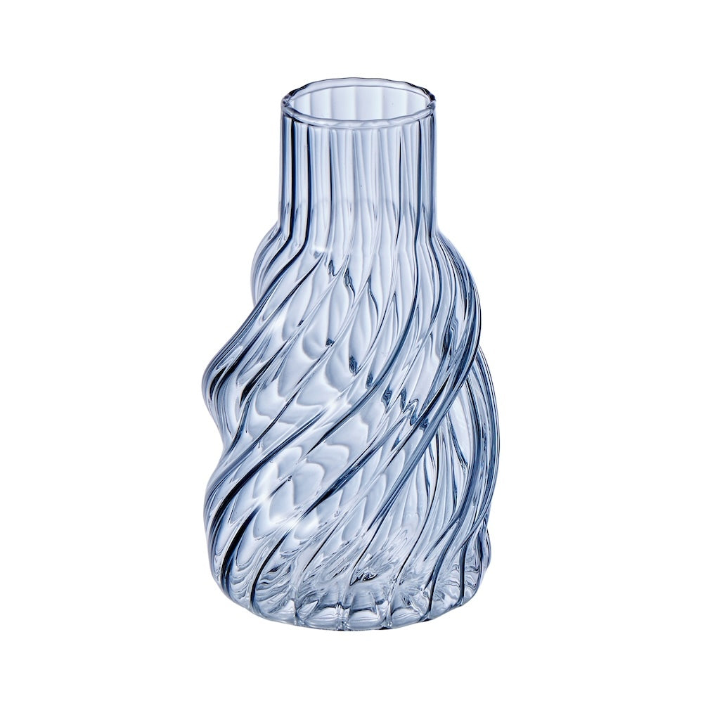 Emporium Swirl Glass Vase Blue