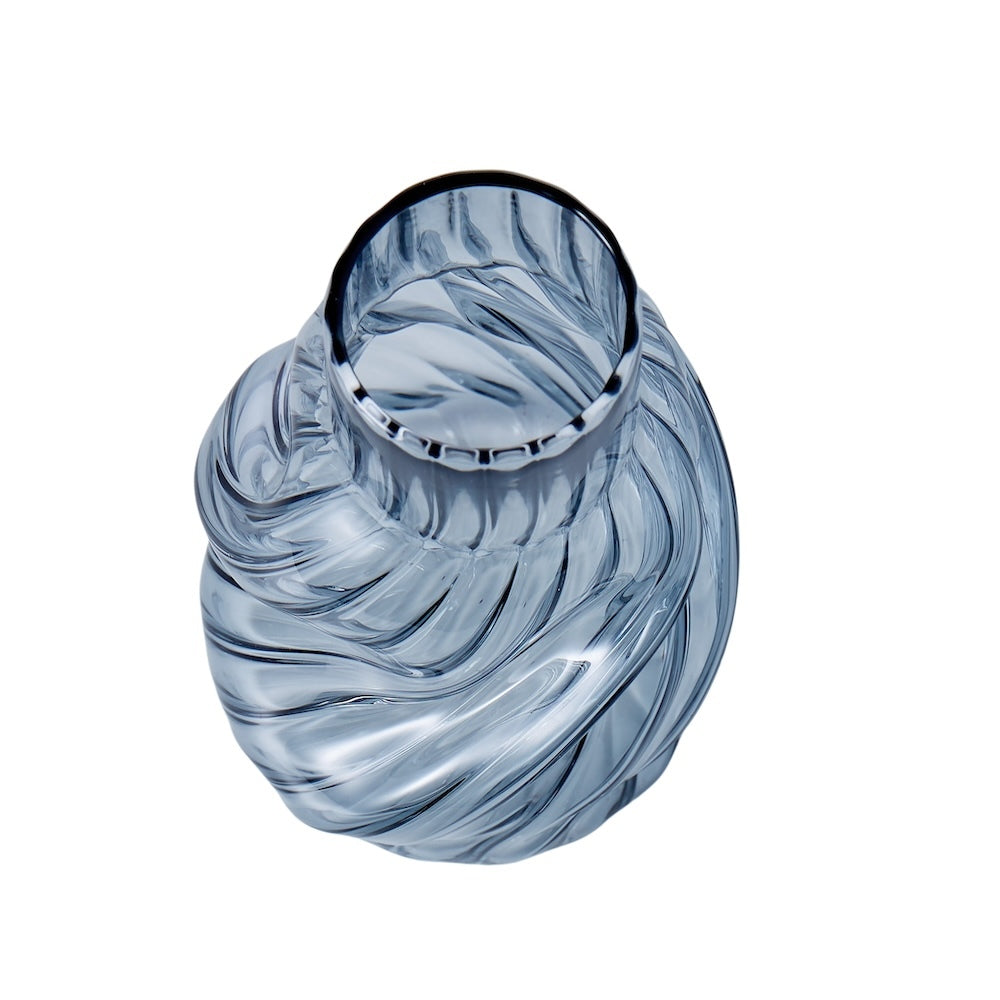 Emporium Swirl Glass Vase Blue
