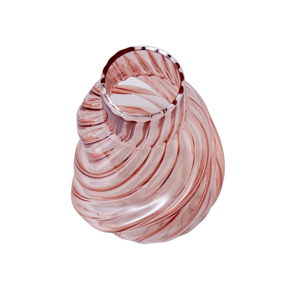 Emporium Swirl Glass Vase Pink