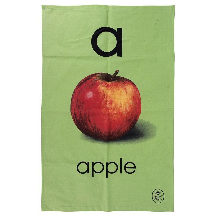 Ladybird Vintage Alphabet ABC Tea Towel AEIOYU