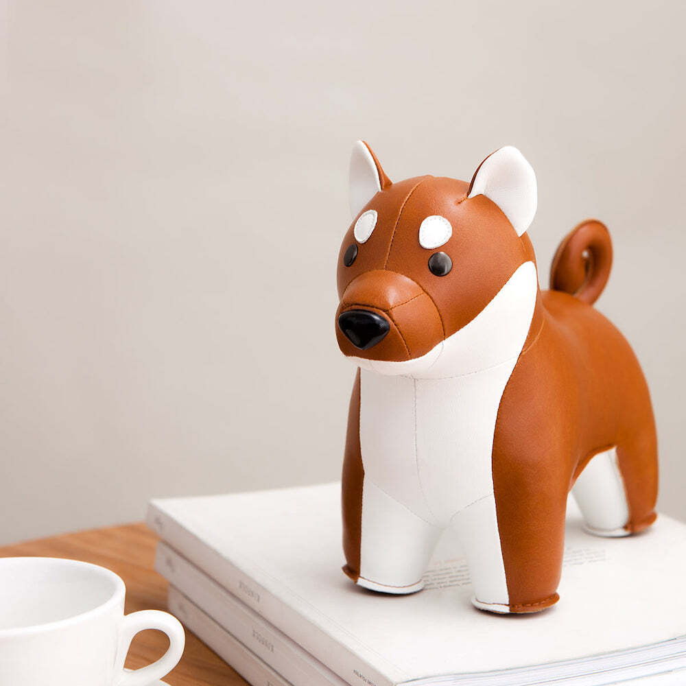 Zuny Bookend Classic Shiba Inu Tan