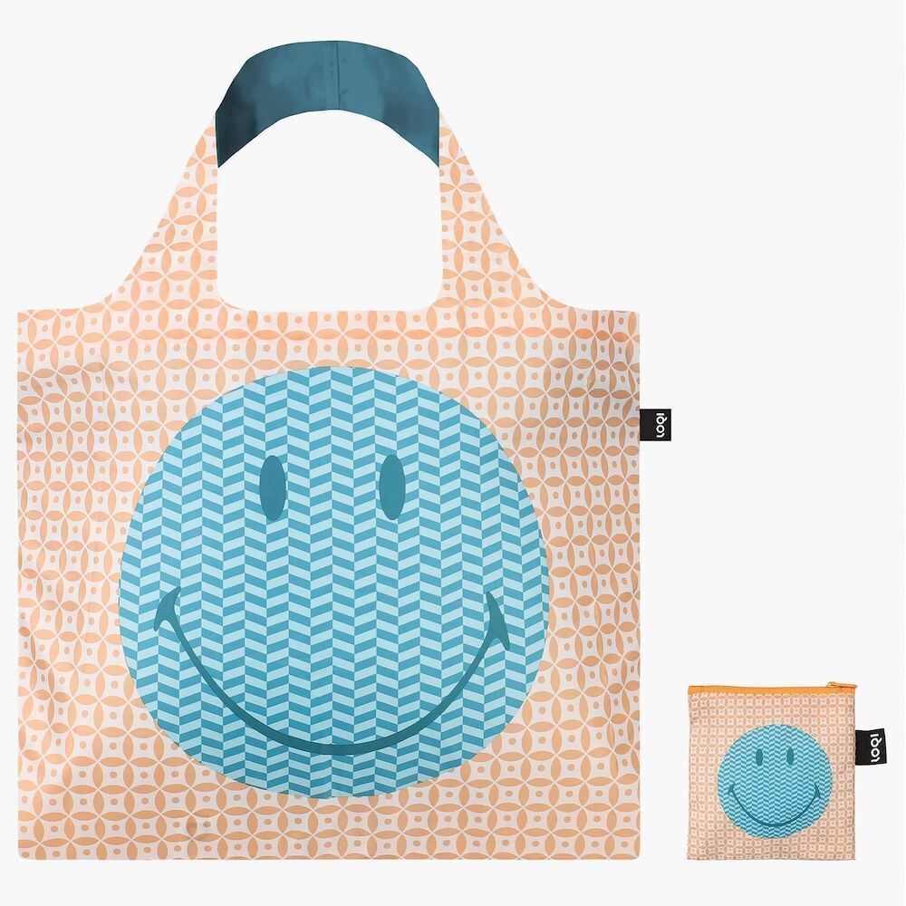 LOQI Smiley Geometric Recycled Shopper Bag