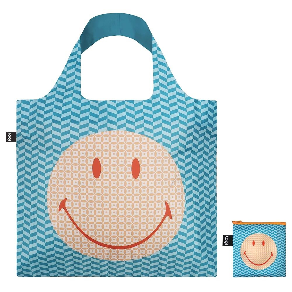 LOQI Smiley Geometric Recycled Shopper Bag