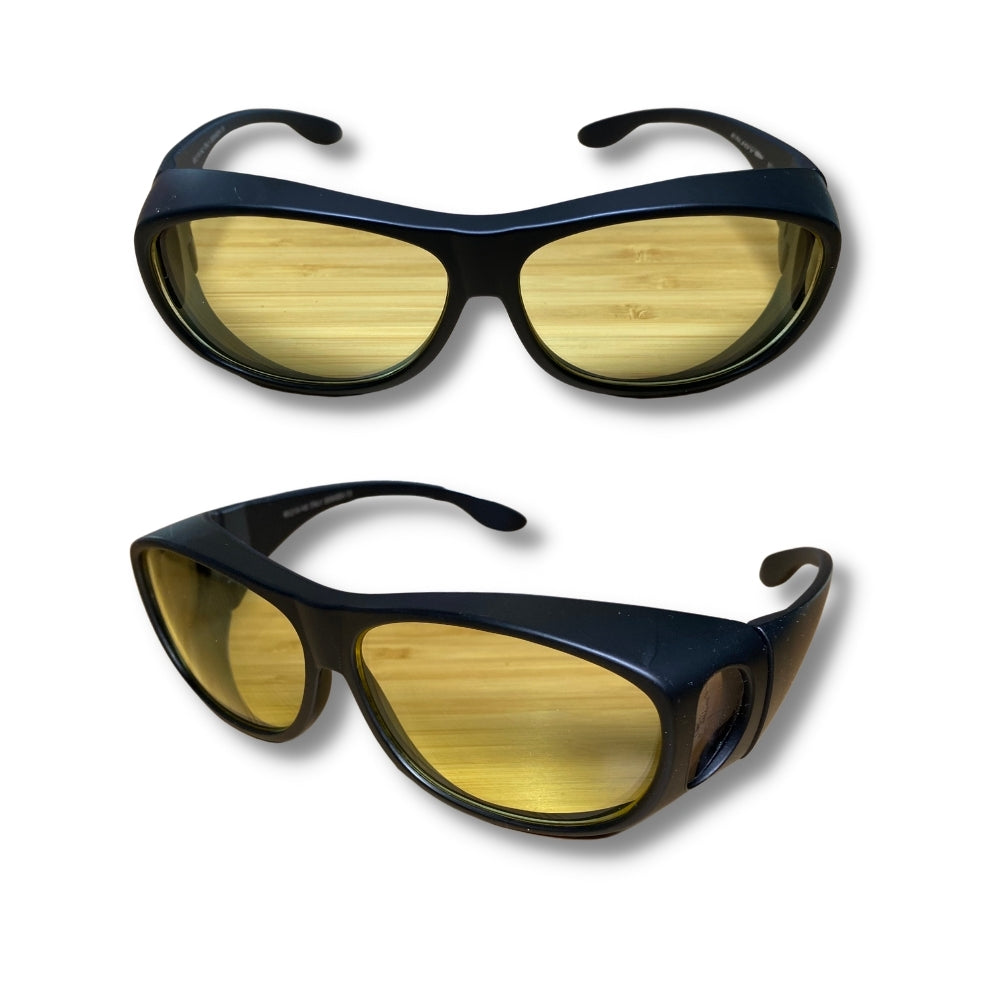 Polarised UV400 Wraparound Fit Over Sunglasses - Matte Yellow