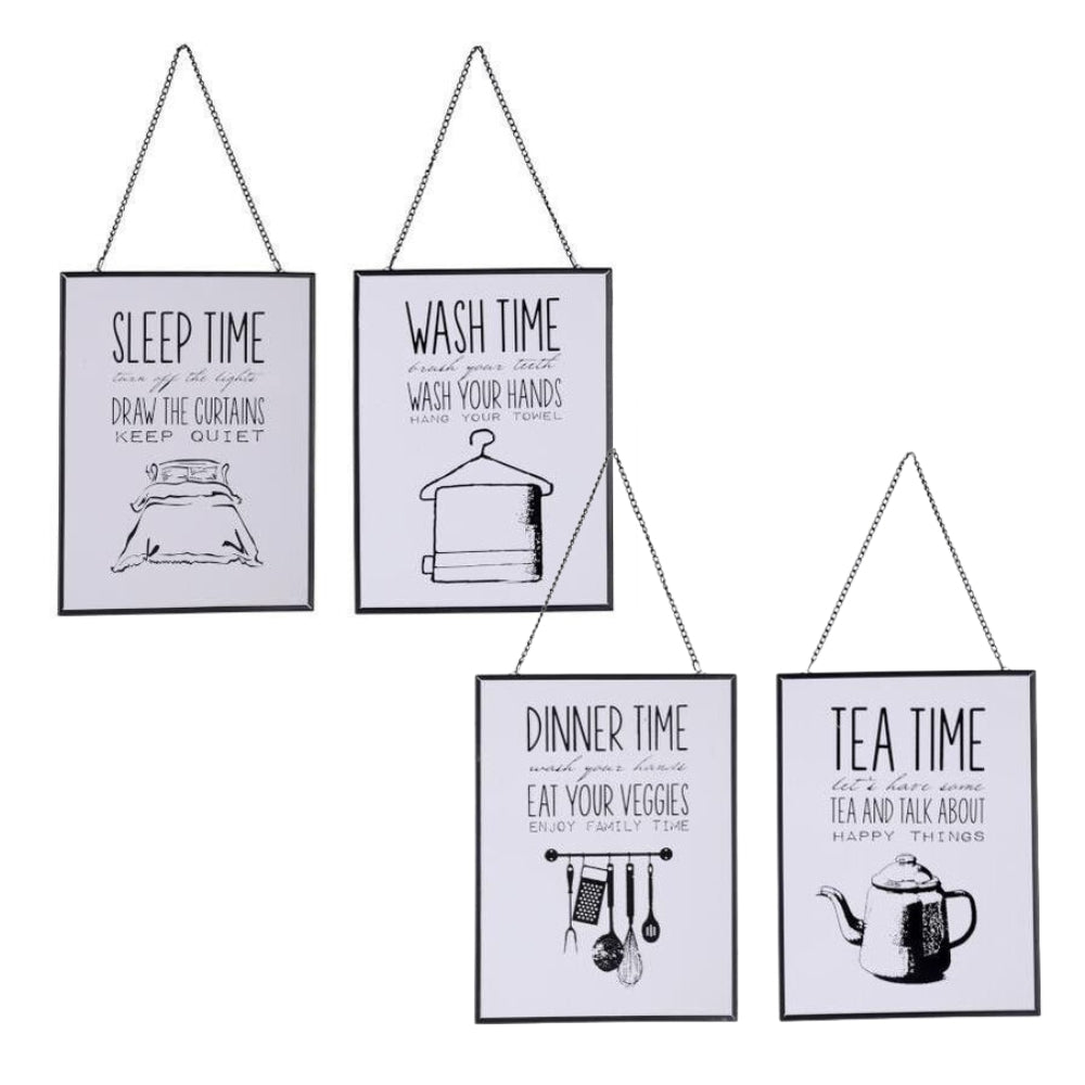 Listen to Me Wall Hanging Glass Plaque 18x24cm (Set of 4)