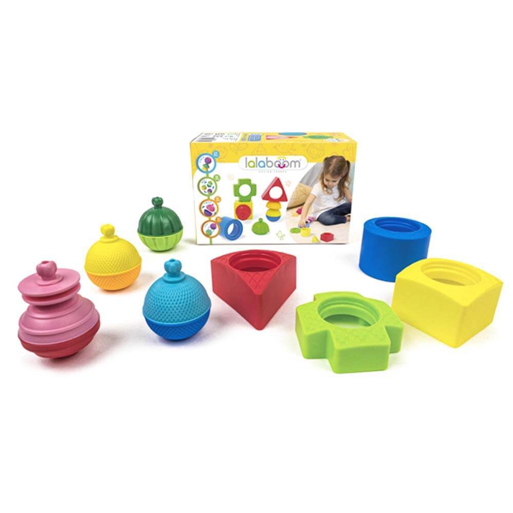 Lalaboom 4 Geometric Shapes and Beads 12 Pieces