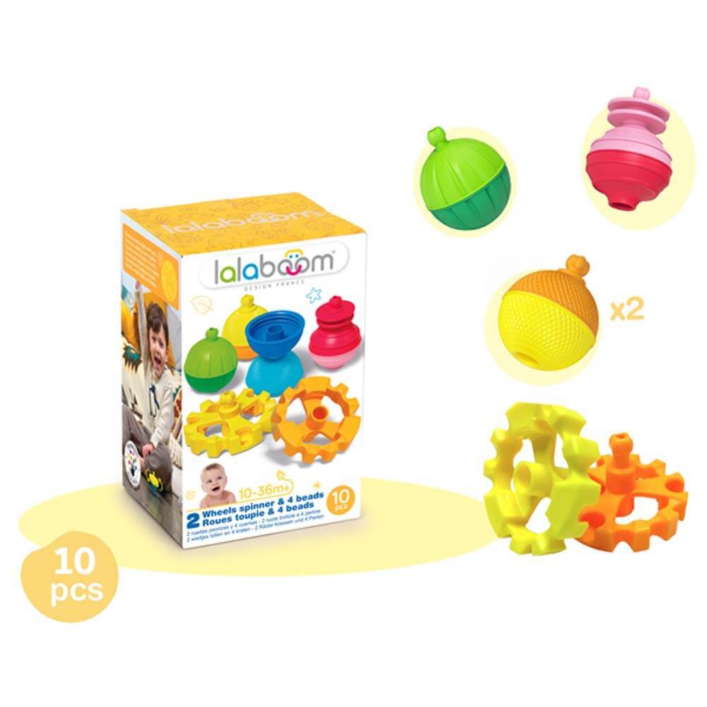 Lalaboom Wheels Spinner and Beads 10pcs