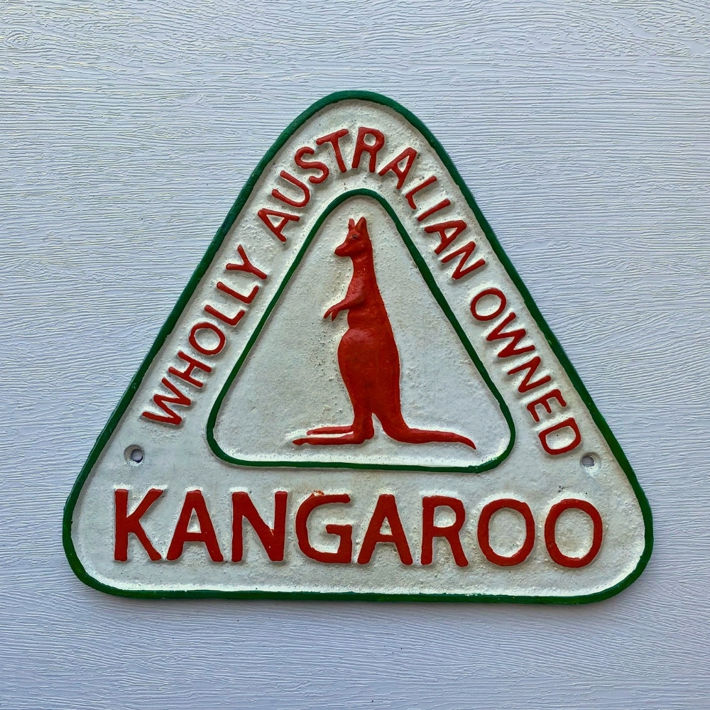 Cast Iron Kangaroo Petrol Sign