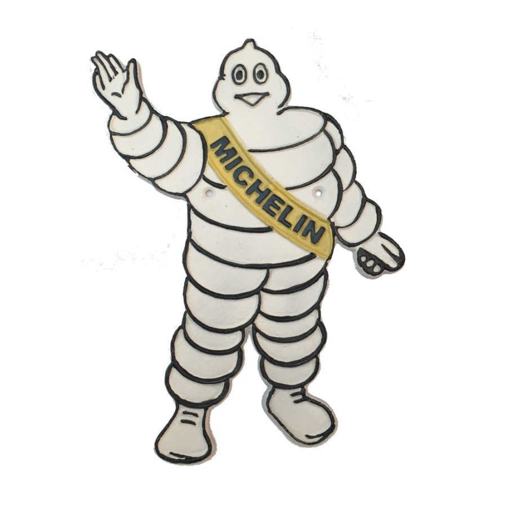 Cast Iron Michelin Man Waving Sign 20cm