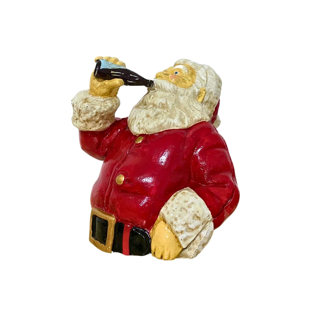 Cast Iron Santa Drinking Cola Coin Bank