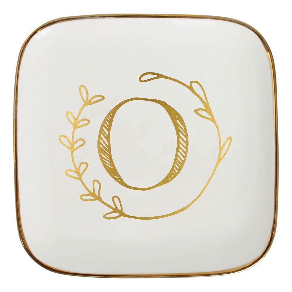 Luxurious Alphabet Monogram Ceramic Trinket Plate