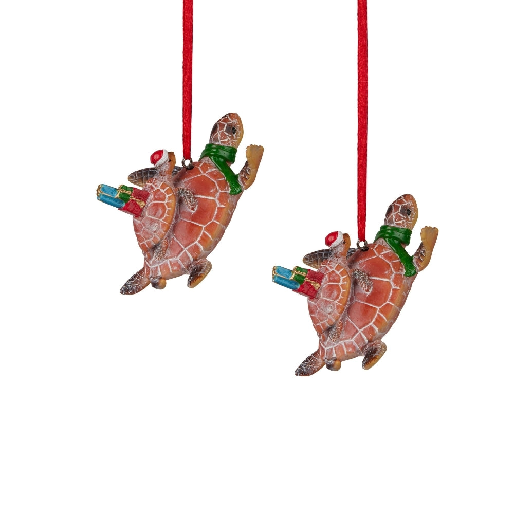Australiana Sea Turtle & Baby Christmas Hanging Figure 7.5cm (Set of 2)