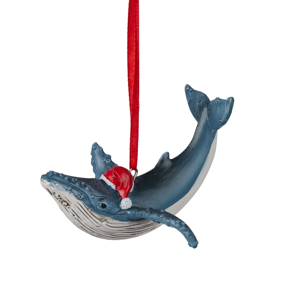 Australiana Humpback Whale with Hat Christmas Hanging Figure 9cm (Set of 2)