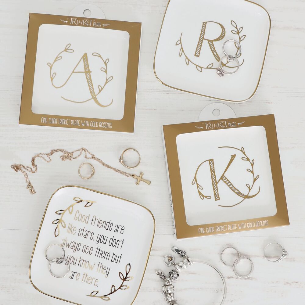 Luxurious Alphabet Monogram Ceramic Trinket Plate