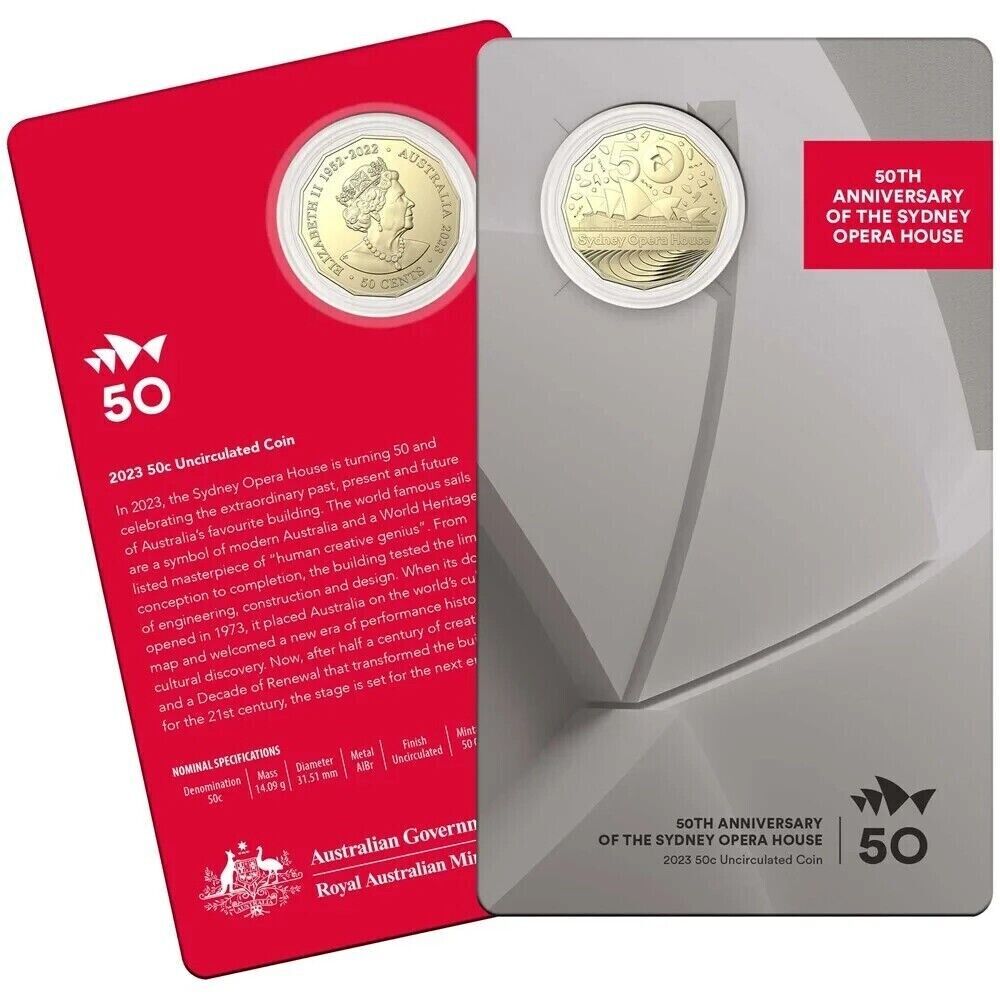 2023 50c AlBr Uncirculated Coin - 50th Anniversary of the Sydney Opera House
