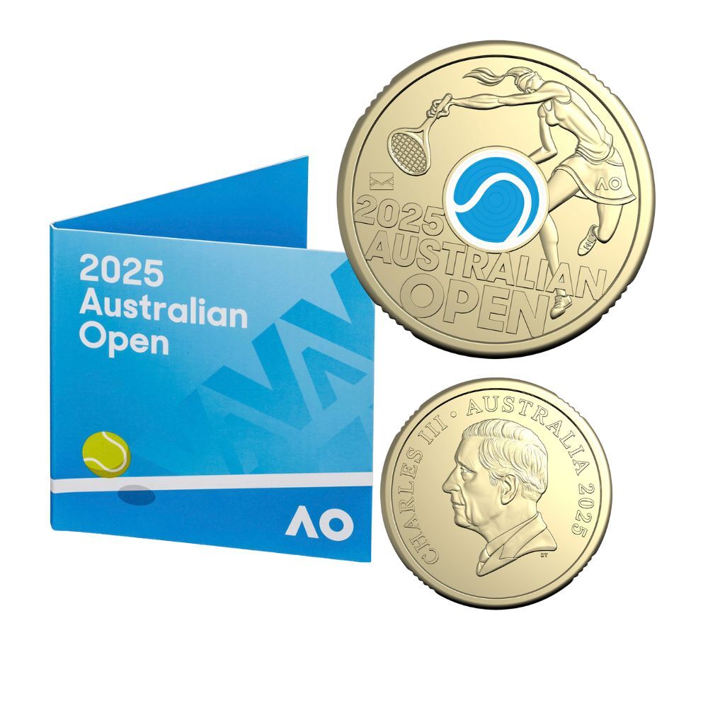 2025 Women's and Men's Australian Open $2 Privy Mark Coin in Folder - SEALED