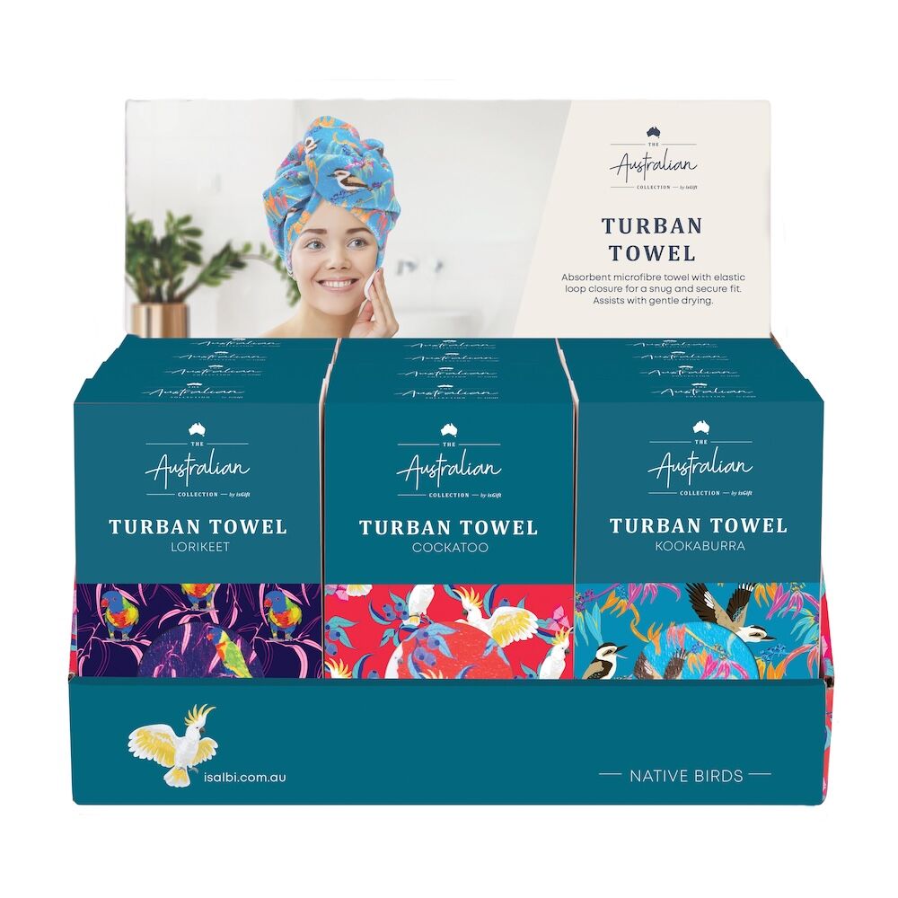 The Australian Collection Birds Turban Towel (Assorted)