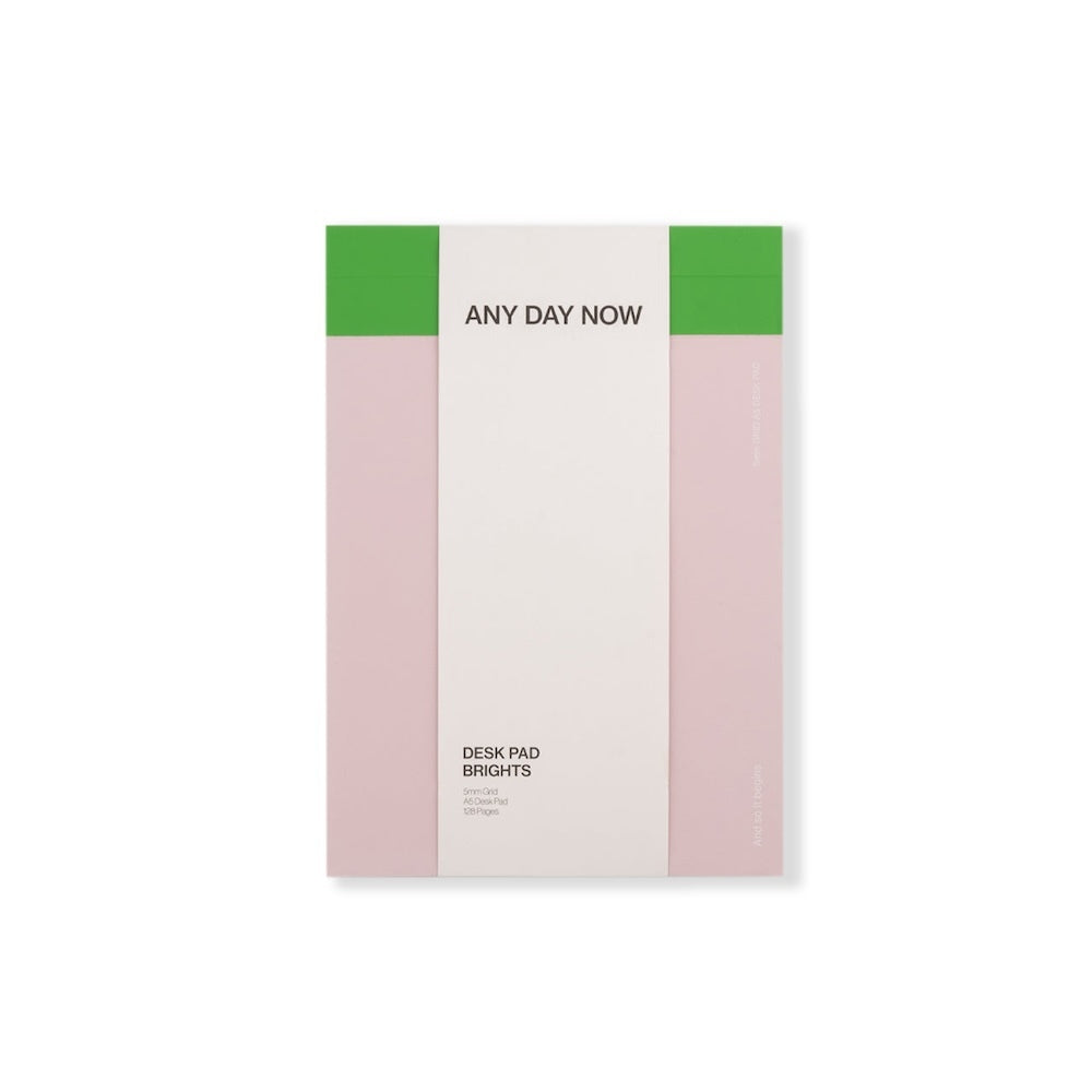 Any Day Now Soft Touch Desk Pad A5 Grid - Pink and Green