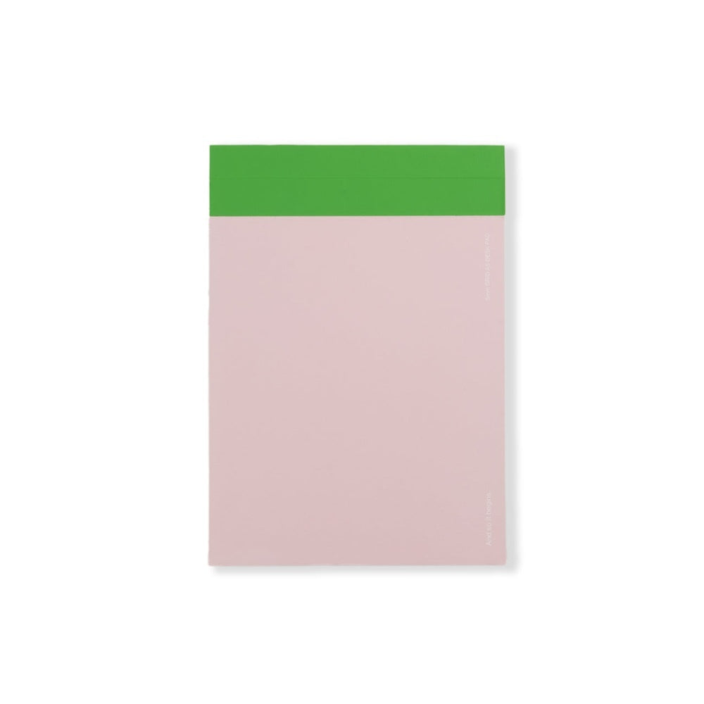 Any Day Now Soft Touch Desk Pad A5 Grid - Pink and Green
