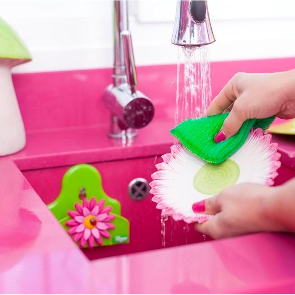 Vigar Flower Power Dish Washing Sponge with Holder