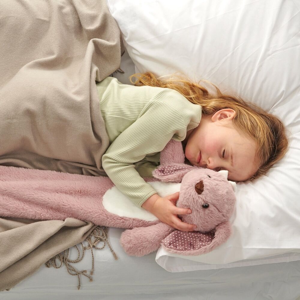 Aroma Home Kids Animal Long Hot Water Bottle - Bunny Pink