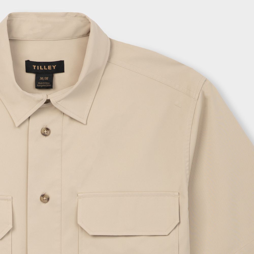 Tilley Mens Short Sleeve Button Up Shirt - M - Tan