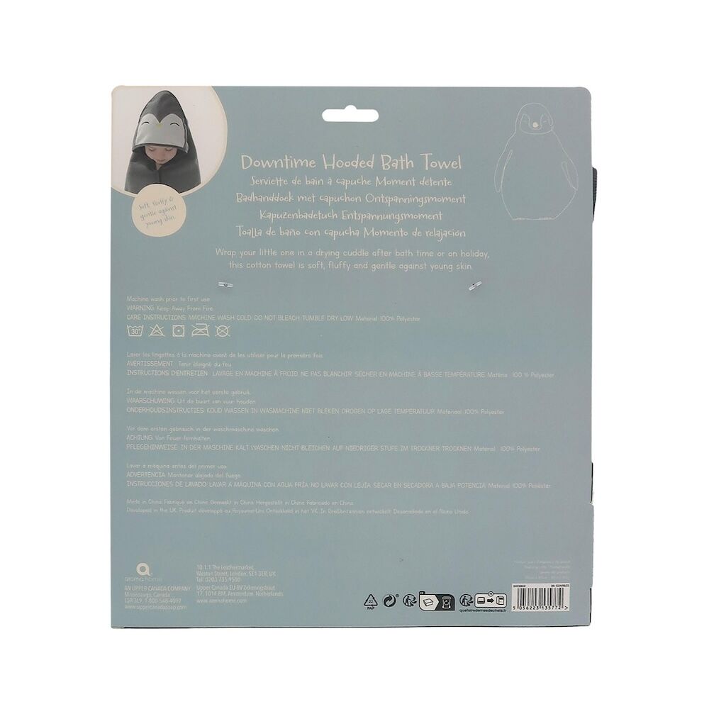 Aroma Home Downtime Hooded Towel - Penguin