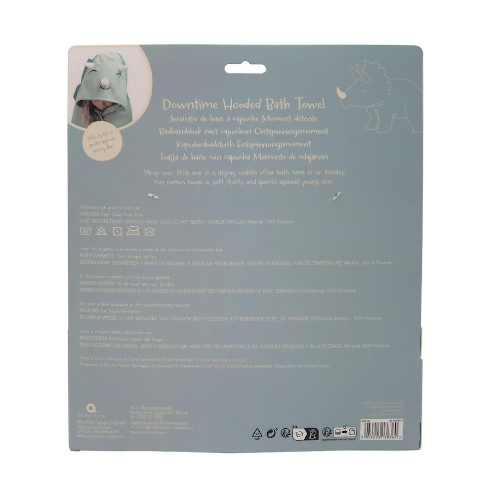 Aroma Home Downtime Hooded Towel - Dinosaur