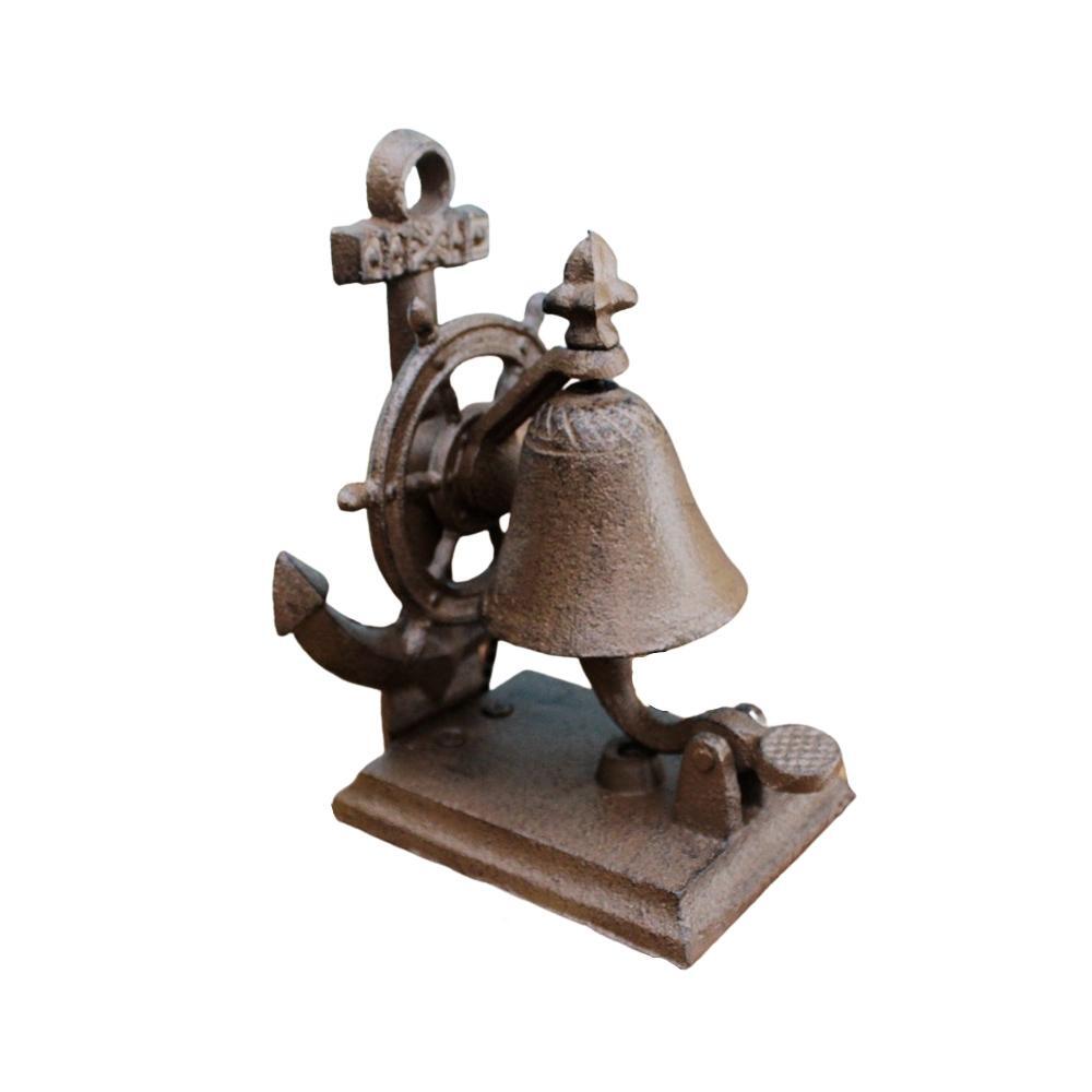 Nautical Ship Wheel Anchor Cast Iron Table Bell