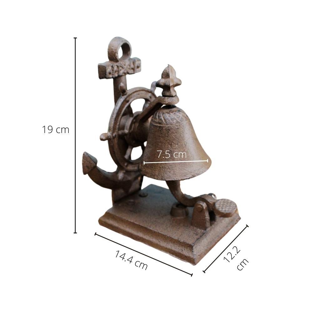 Nautical Ship Wheel Anchor Cast Iron Table Bell