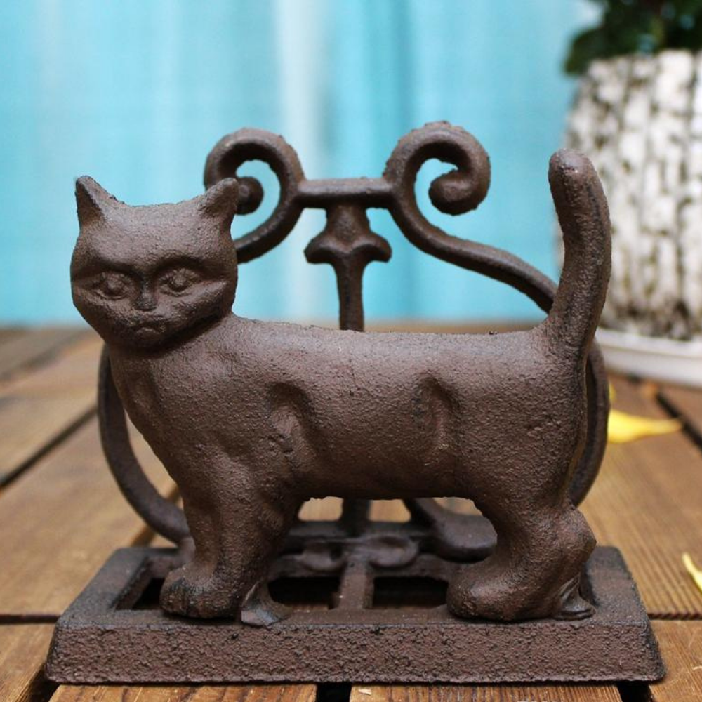 Vintage Cast Iron Cat Napkin Holder