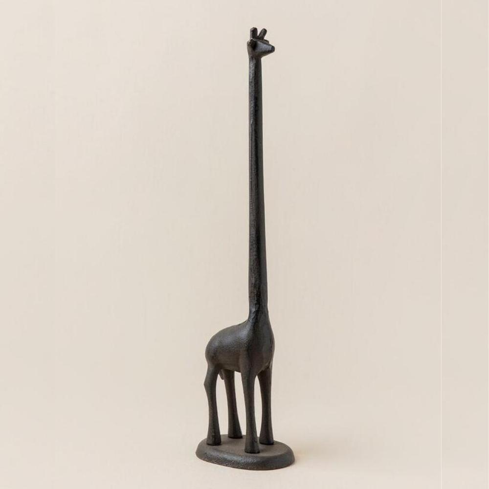 Cast Iron Giraffe Paper Towel Holder Stand