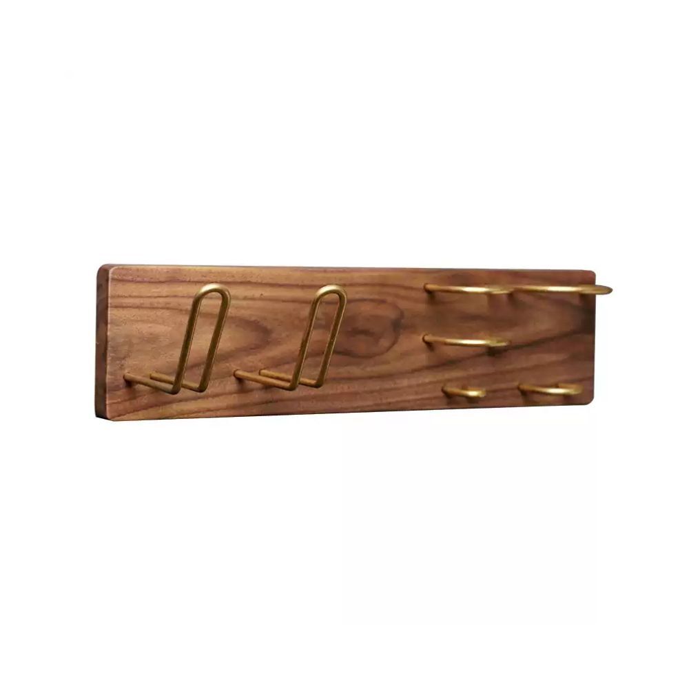 Multifunctional Walnut Wall Mount Dyson Hair Dryer Holder 30cm