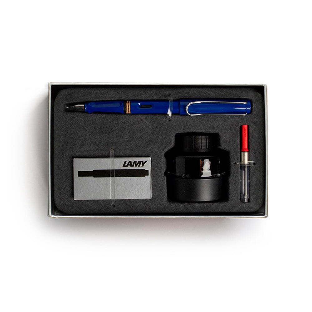LAMY Safari Gift Pack Fountain Pen - Medium - Blue