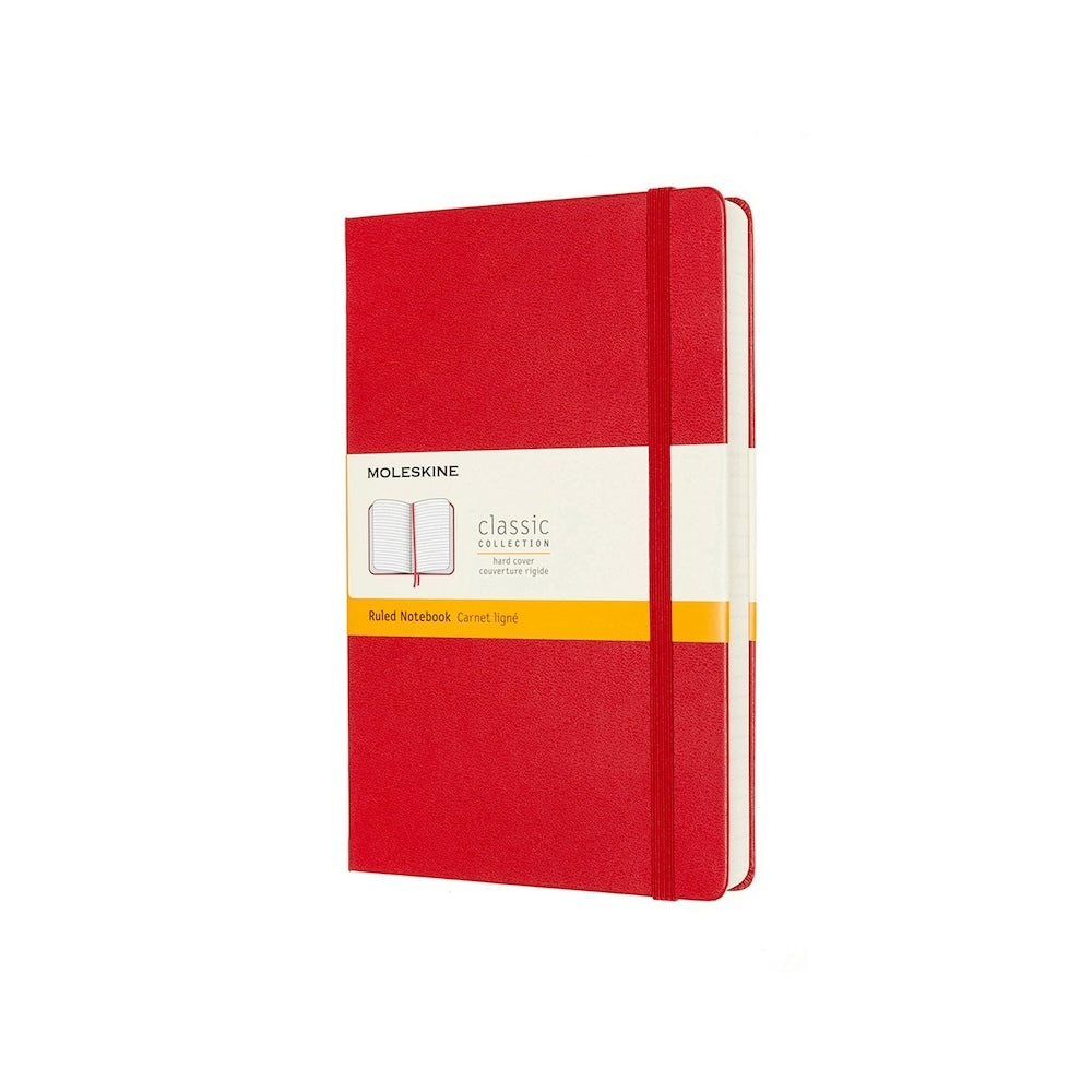 Moleskine Classic Hard Cover Notebook Expanded Ruled Large - Scarlet Red