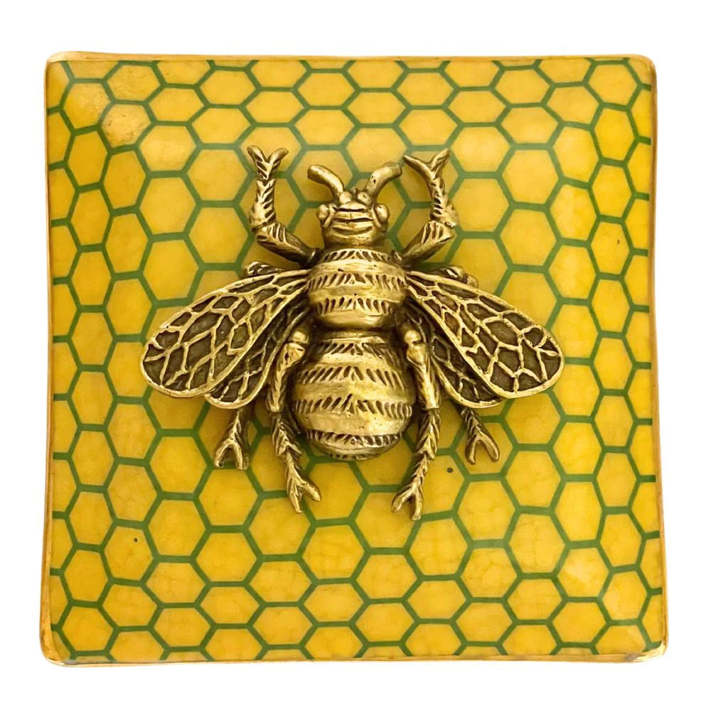 Jardiner Porcelain Trinket Box - Bronze Abeja Bees