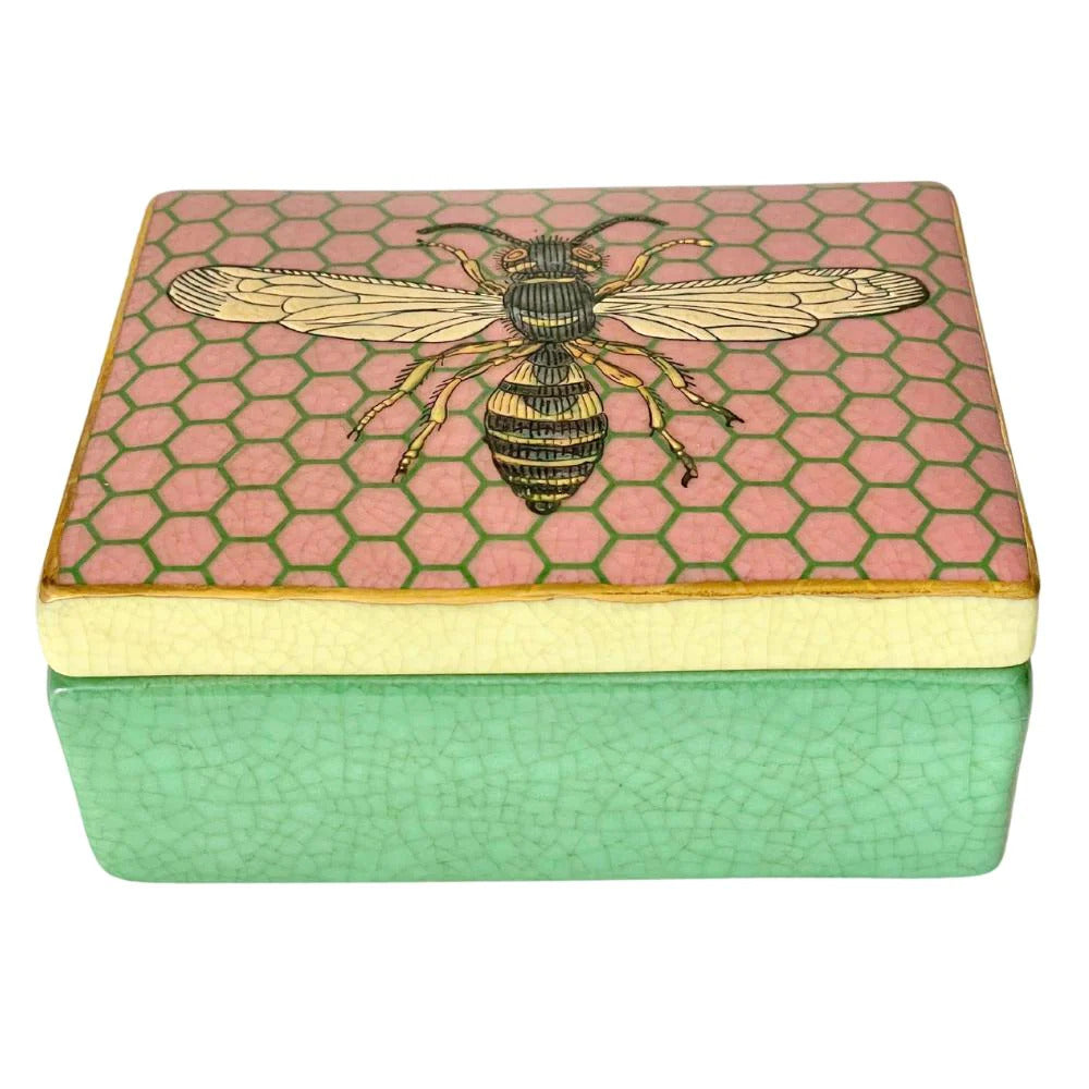 Jardiner Porcelain Trinket Box - Abeja Bees
