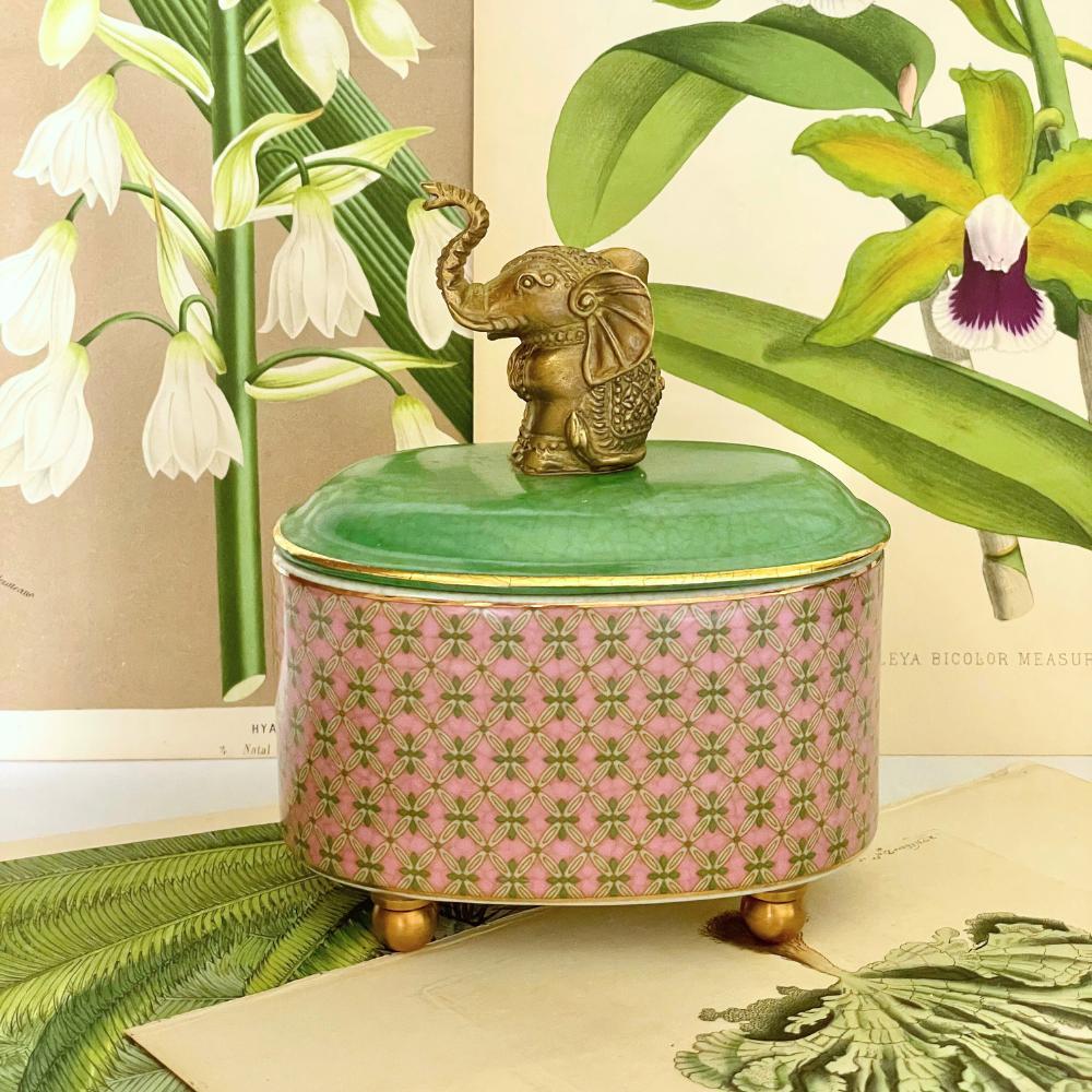 Exotico Porcelain Trinket Box - Bronze Elefante