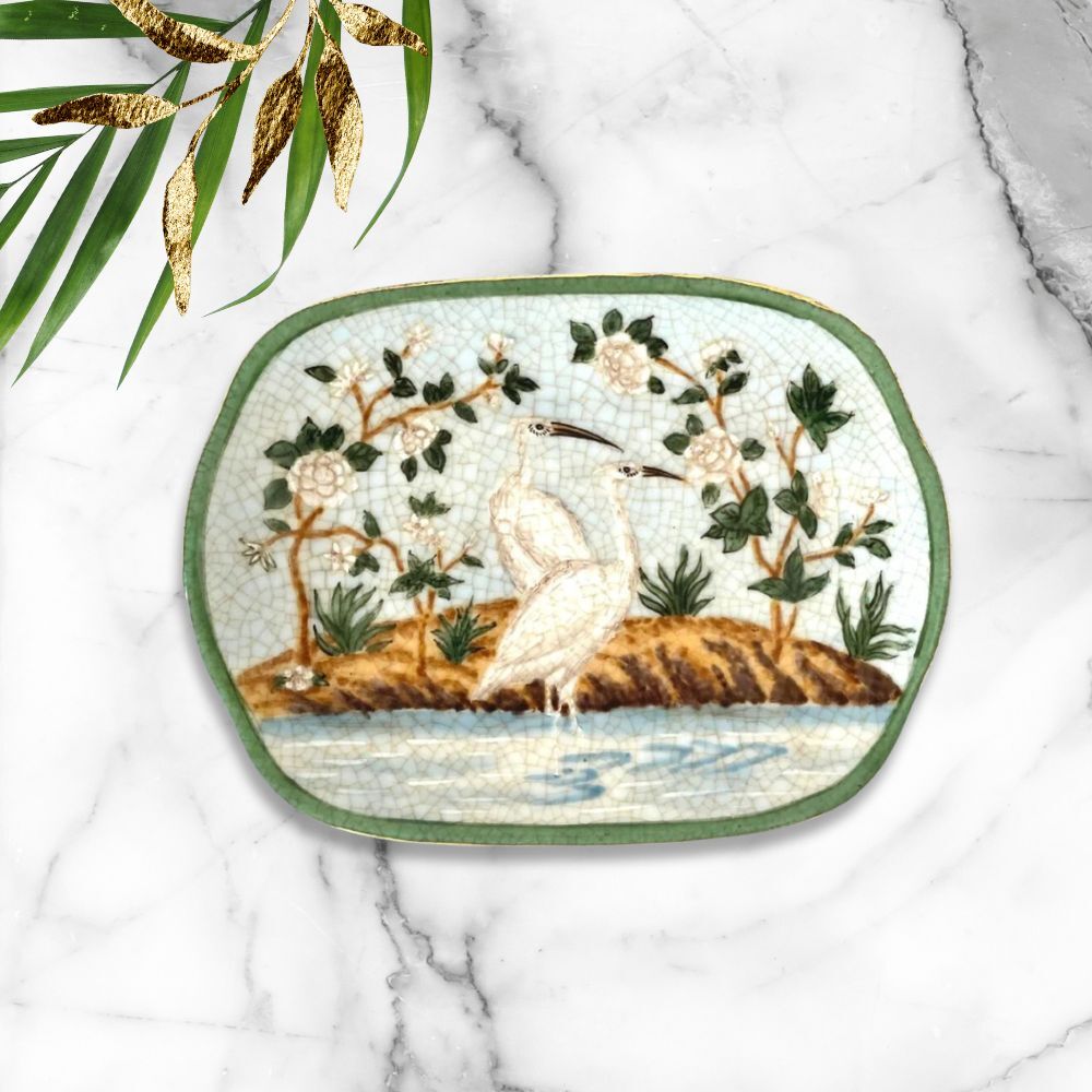 Porcelain Jungla Savon Dish - Crane
