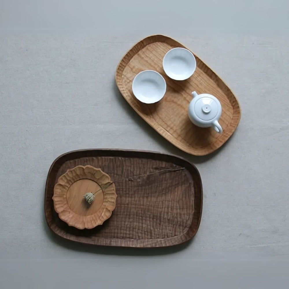 Kendrick Natrual Cherry Wood Handcraft Serving Tray 28cm