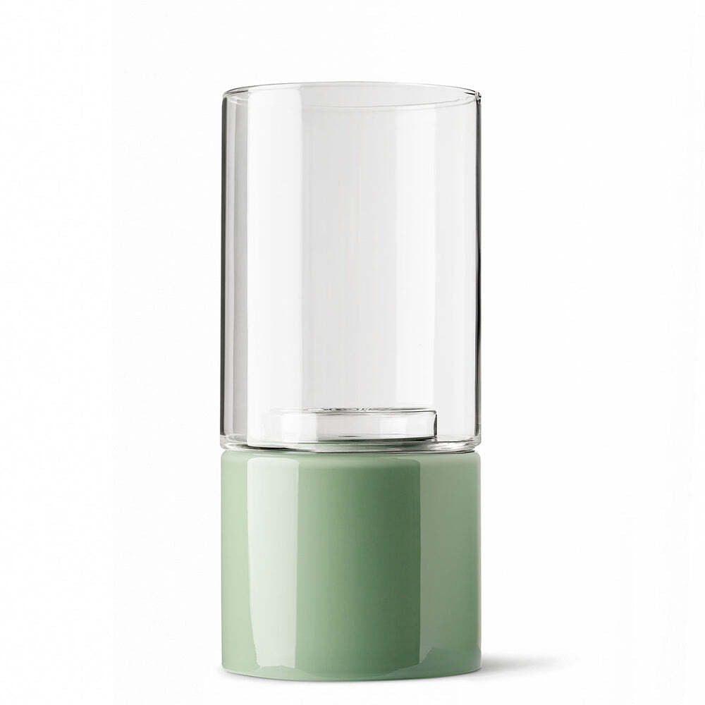 Studio Milligram Glass Flip Vase - Tall - Clear/Sage