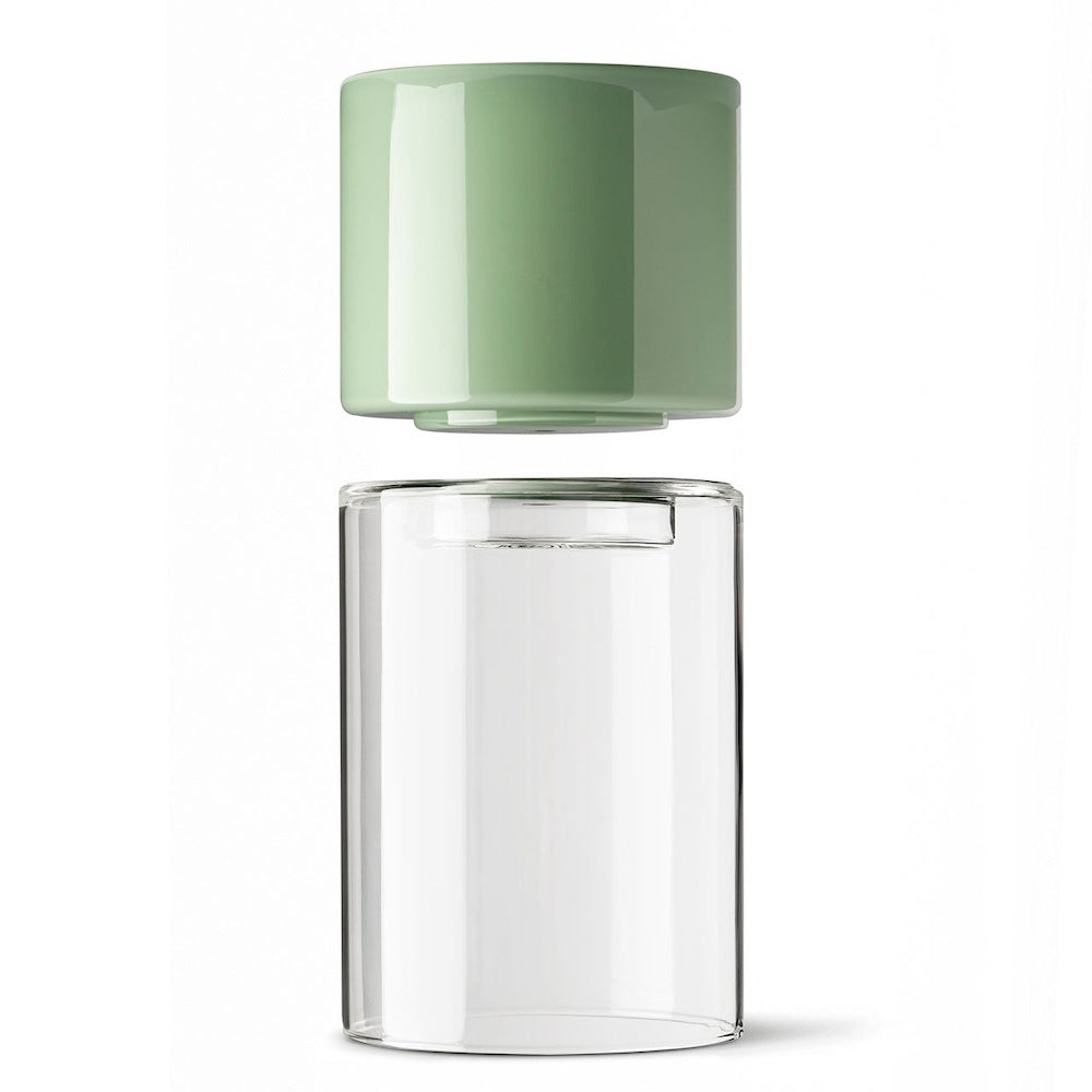 Studio Milligram Glass Flip Vase - Tall - Clear/Sage