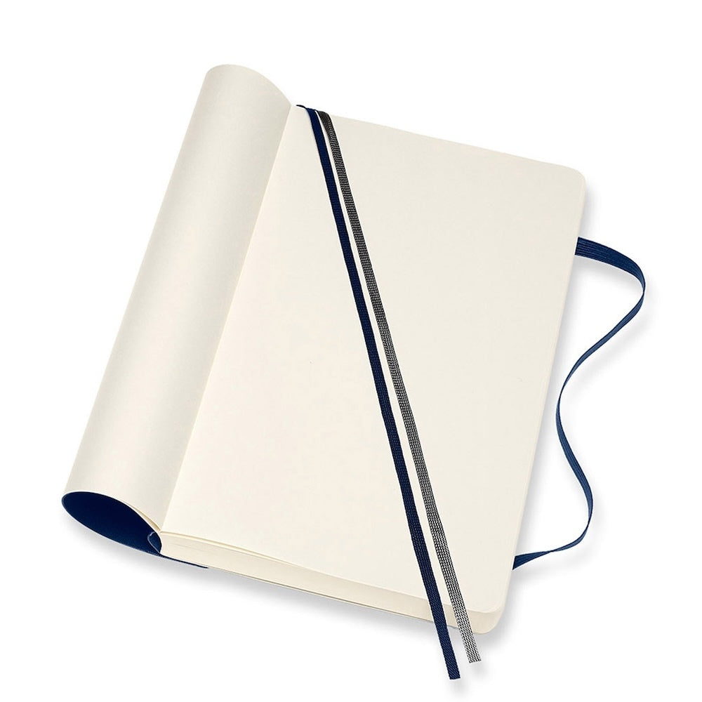 Moleskine Classic Soft Cover Notebook Expanded Ruled Large - Sapphire Blue