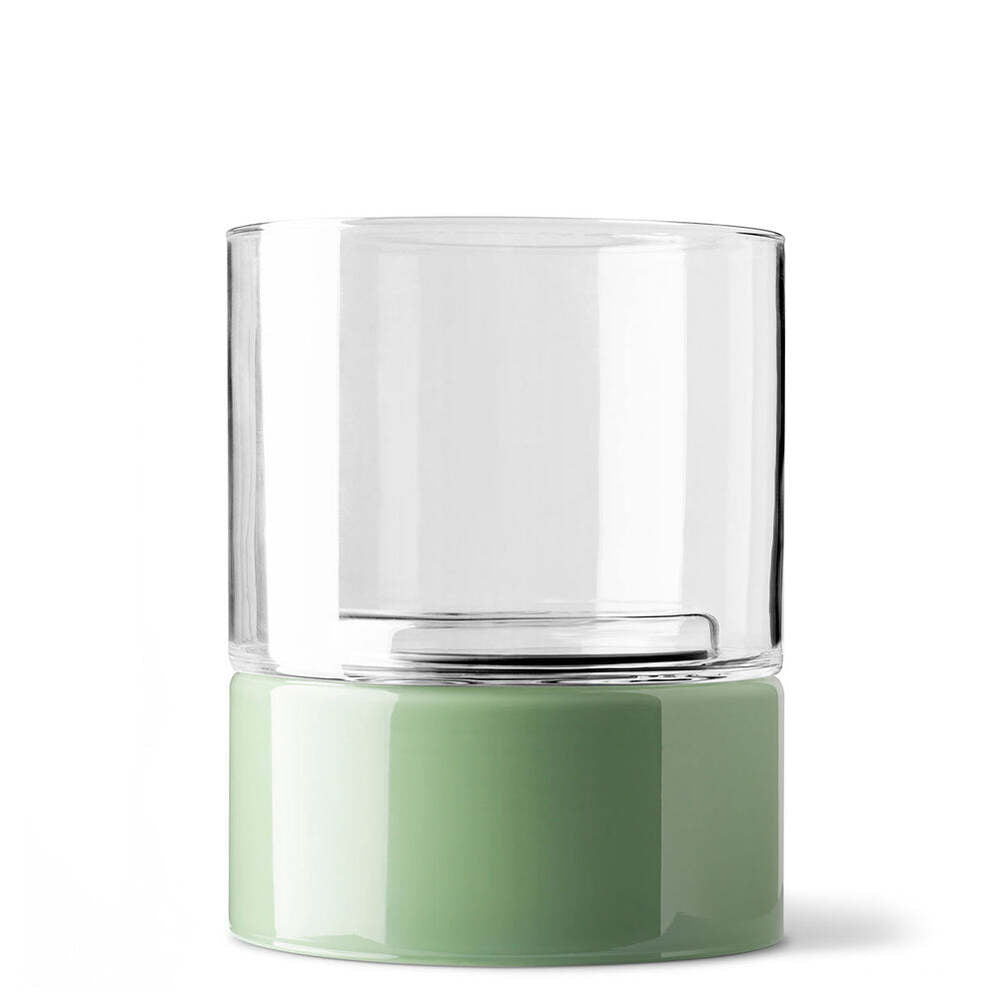 Studio Milligram Glass Flip Vase - Wide - Clear/Sage