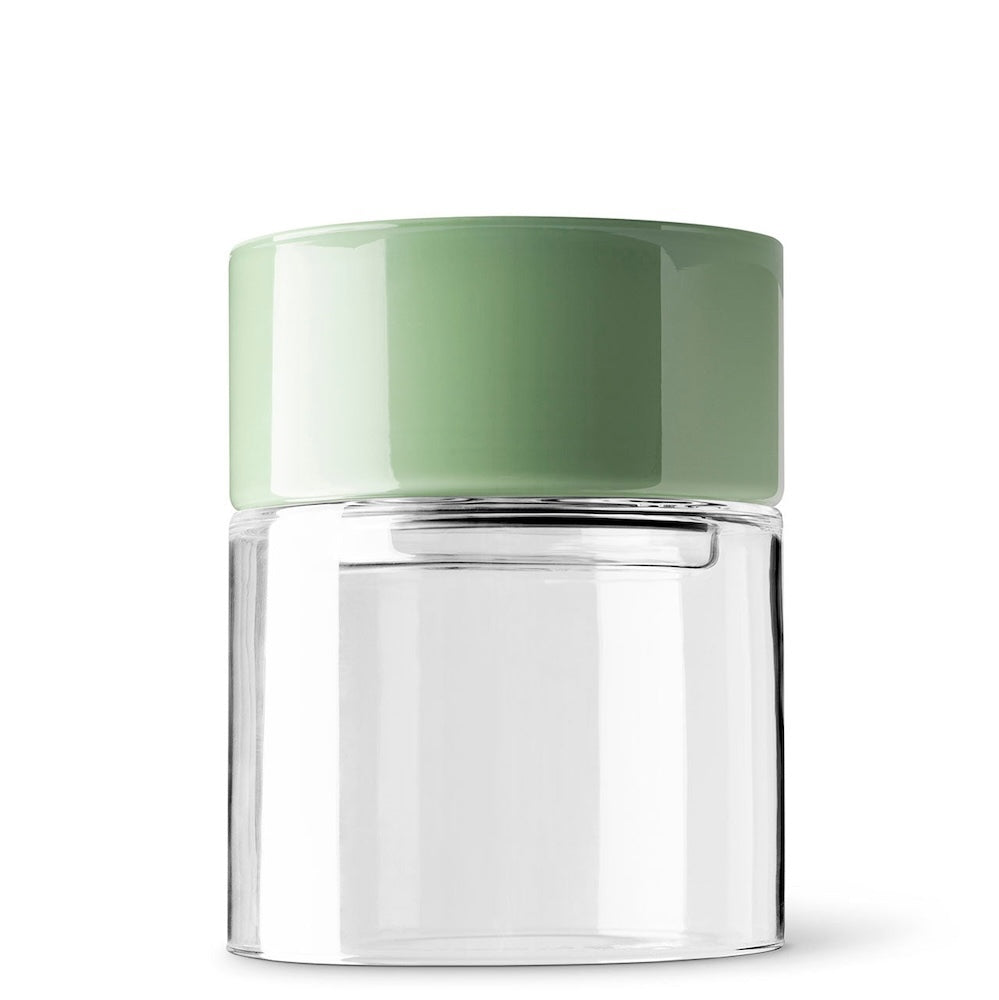 Studio Milligram Glass Flip Vase - Wide - Clear/Sage