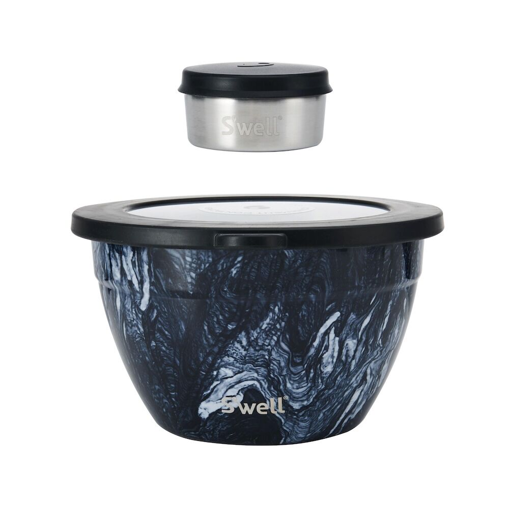 S'well Azurite Marble Salad Bowl Kit 1.9L