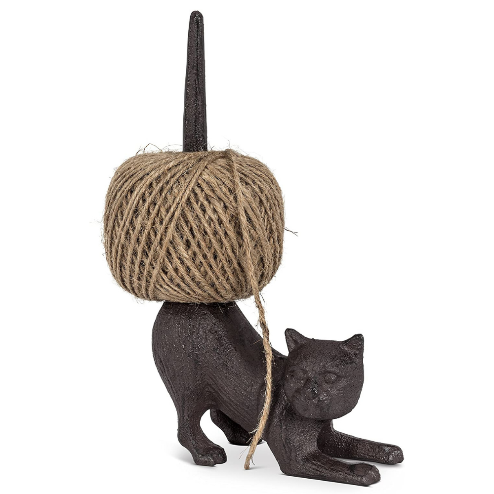 Vintage Cast Iron Cat Twine Roll Holder