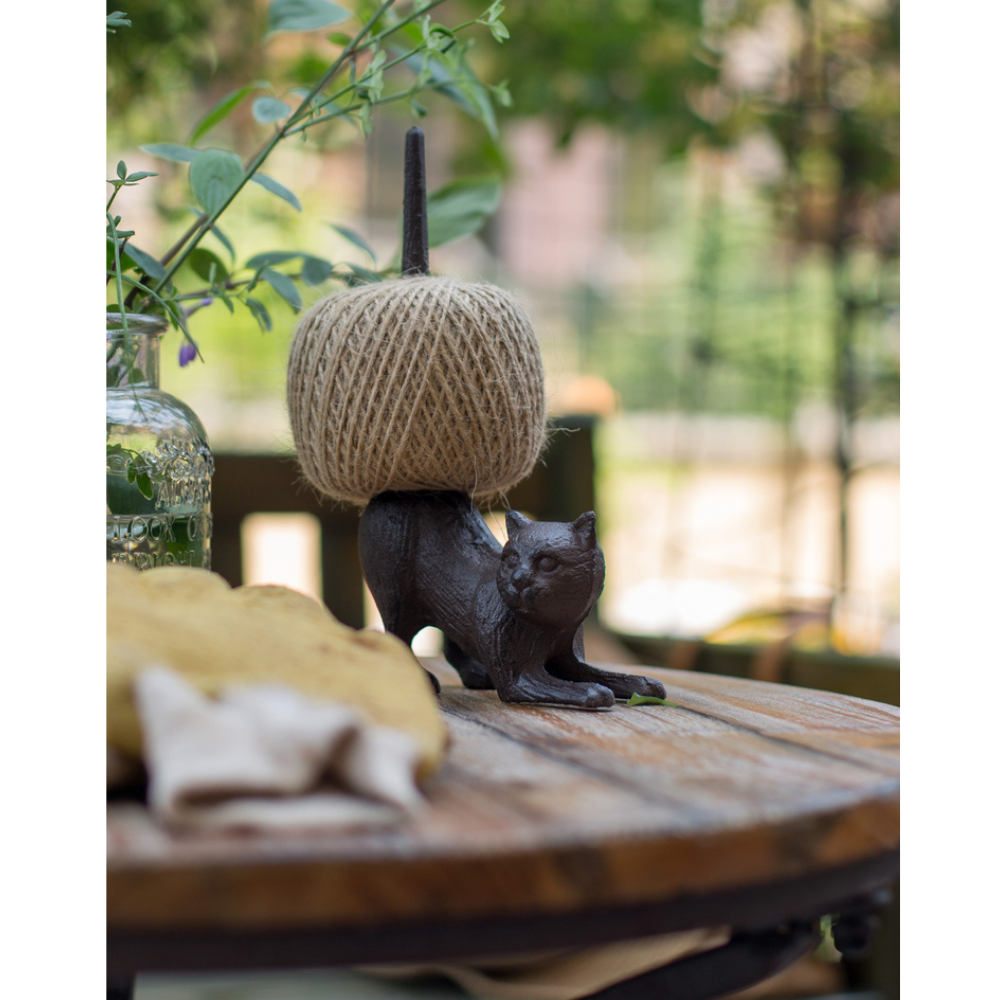 Vintage Cast Iron Cat Twine Roll Holder